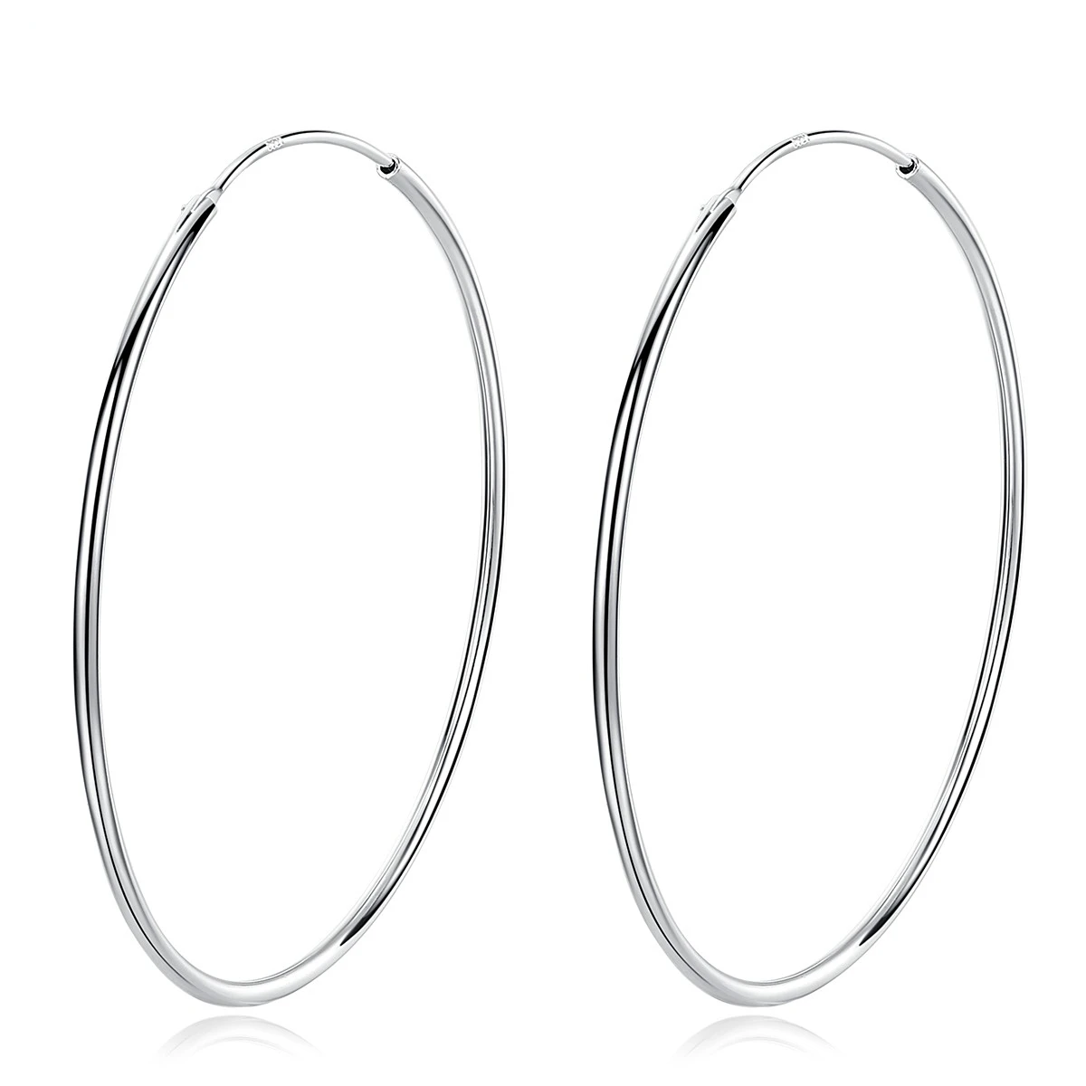 

big hoop earrings 925 sterling Silver exaggerated fine circle ear clip statement fashion jewelry women wholesale for Amazon, Sliver