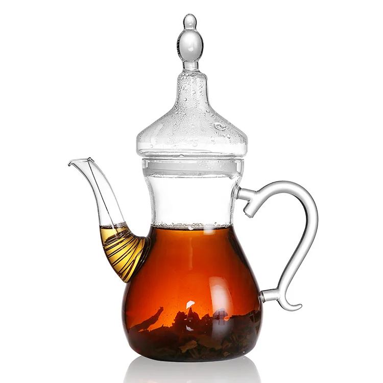 

Hot Sale Arabic Personal Small size 250ML Borosilicate Glass Teapot Coffee pot