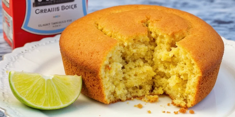 Finished Mexican Cornbread Slices on Plate