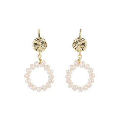 

Trendy Design Fresh Water Pearl Pendant Sterling Silver Stud Earrings For Women Jewelry, As picture