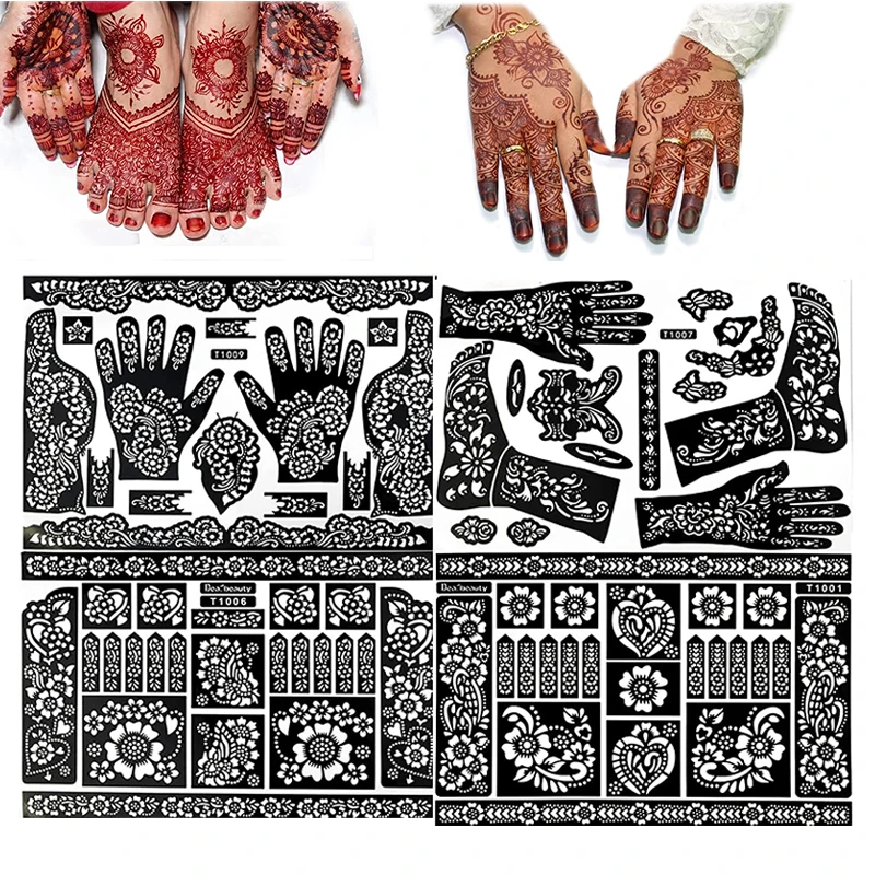 

latest hot sale henna tattoo stencils hand painting henna stencil hand mehndi stencils