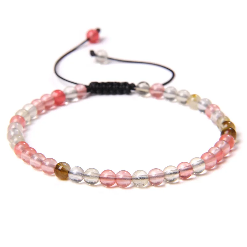 

Adjustable Braided Jewelry for Men Women 4mm Natural Agates Onyx Lapis Stone Beads Bracelet