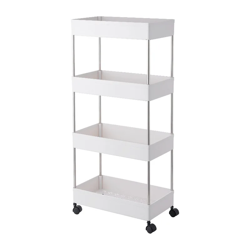 

2/3/4 Tier plastic storage rack organizer home for kitchen bathroom with wheels home office