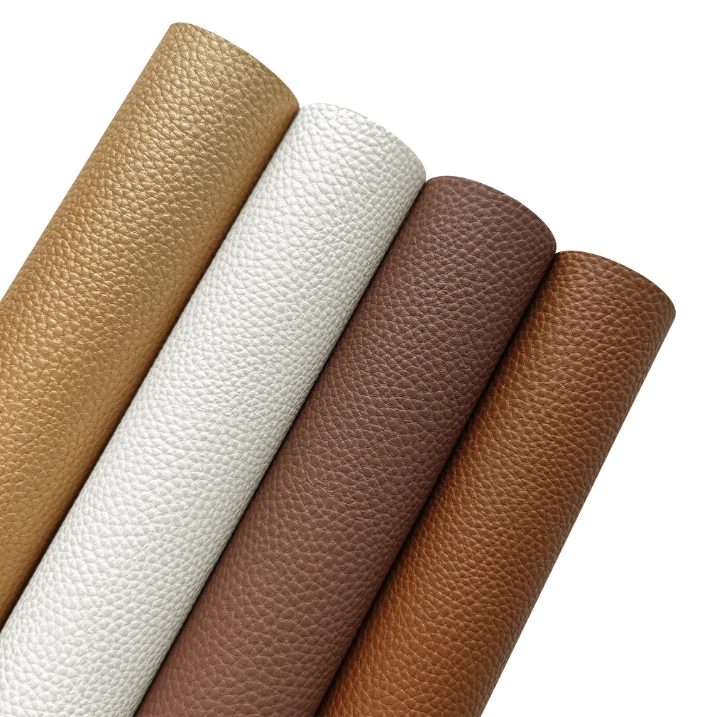 12*53inch Lychee Texture Vinyl Solid Color Faux Leather Fabric for Hair Bows Jewelry Making Goldenrod