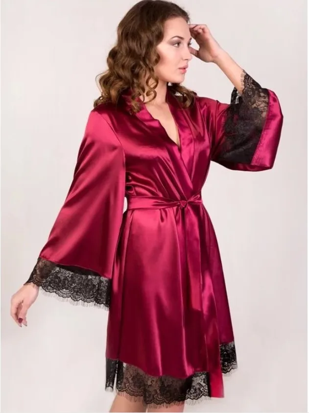 Sfy558 Hot Sell Sexy Stain Lace Robes Sexy Nighty Sex Sleepwear Women ...