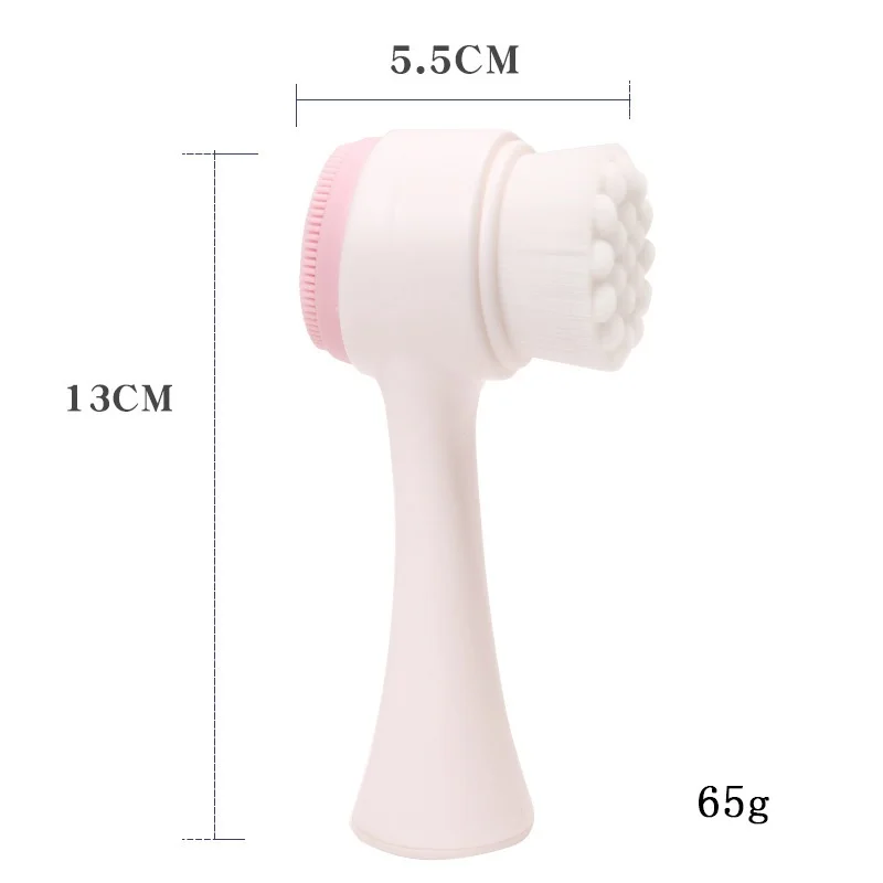 

RTS High Quality double side washing brush manual cleansing brushes silicone 3D Face Cleaning beauty tool