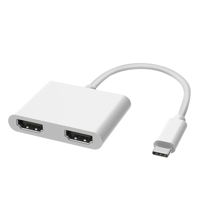 

Gopod 2 in 1 Multiport Adapter Type c USB C Hub with HDMI ADAPTER ABS shell USB hub adapter, White grey