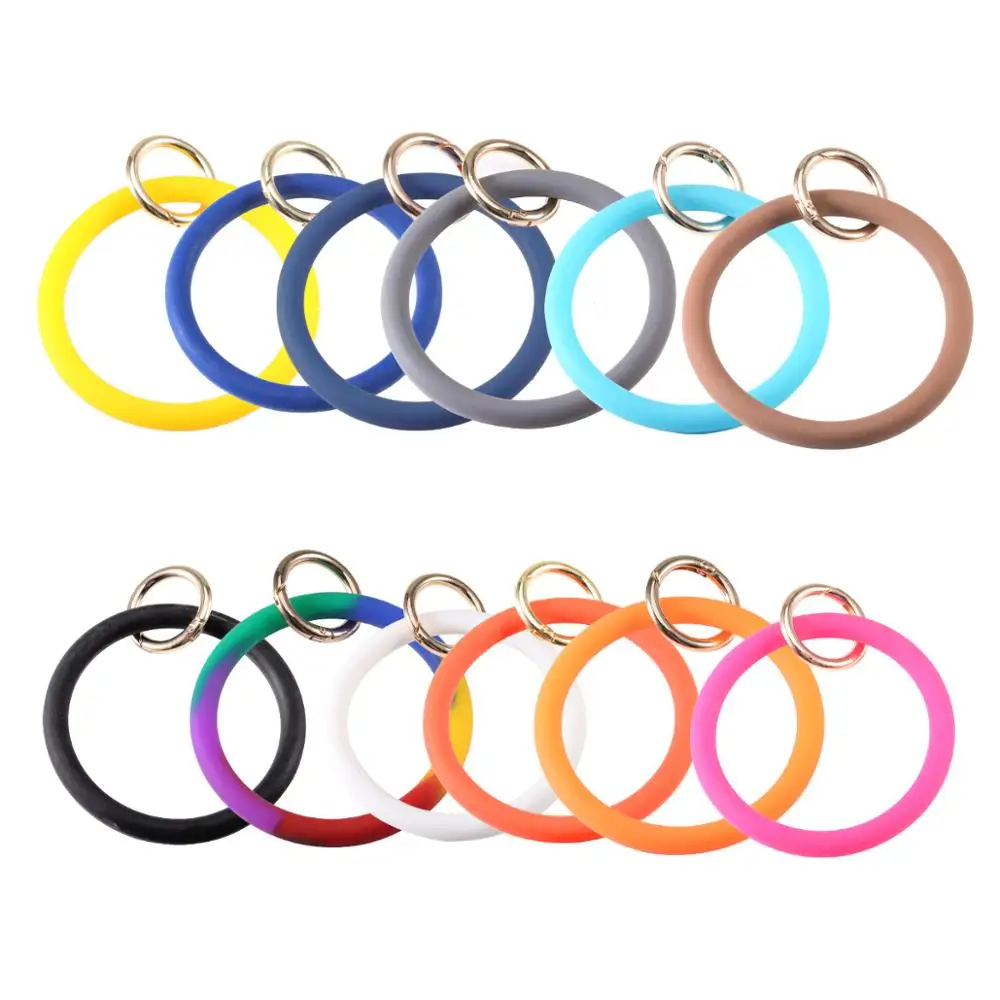 

Hot Selling Fashion Charm Colorful Silicone Bracelet Keychain Wallet Key Bracelet
