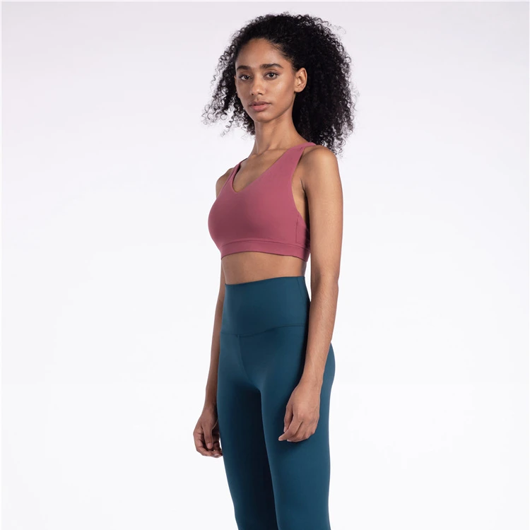 

High Quality Cross Sling Seamless sweat absorption Bras backless quick dry Solid Tank women women's tank top gym