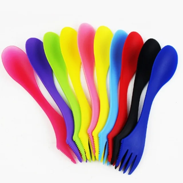 

Z471 Polychromatic three-in-one spoon plastic knife fork in one spoon plastic tableware