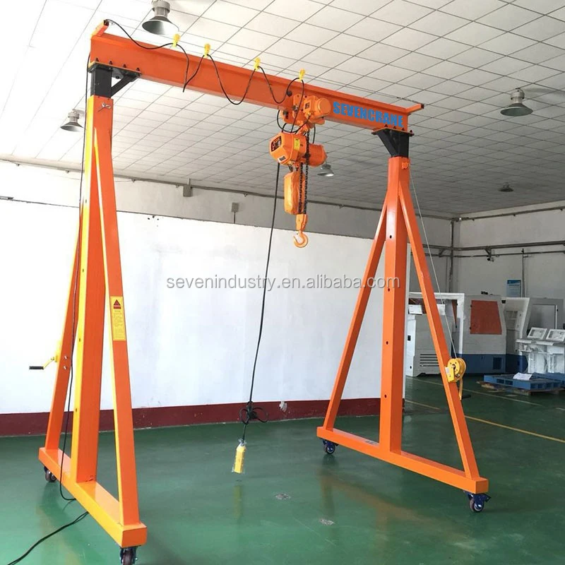 factory price 1t,2t,3t,5t,7.5t,10t,15t,20t small mobile portable boat lifting gantry crane with hoist