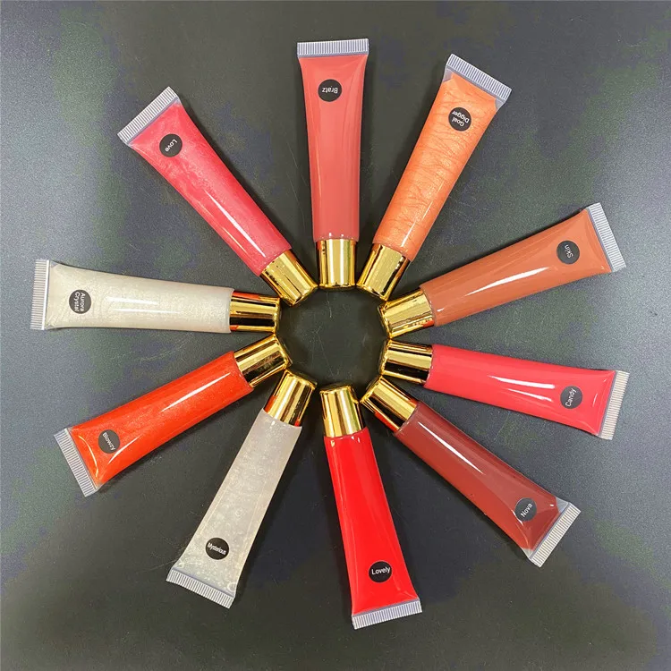 

Wholesale lipgloss long lasting private label liquid lipstick 45 colors squeeze glossy lipgloss