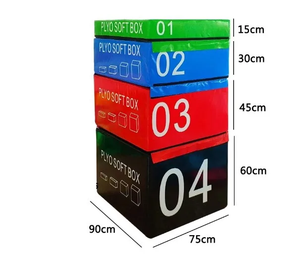 Fitness Solid 4 Different Heights Soft Foam Plyo Box