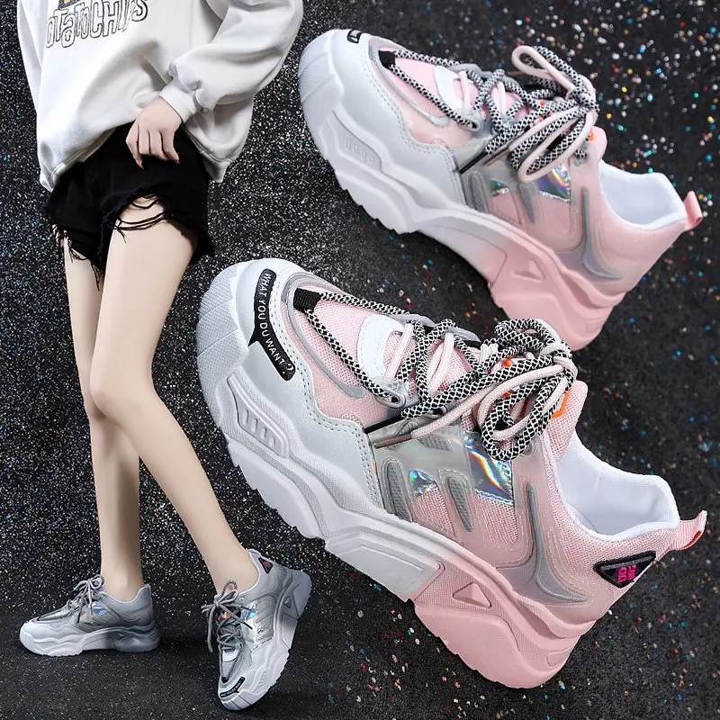 

2021 Women Sneakers Fashion Casual Shoes Woman Mesh Platform vulcanized shoes Zapatos Zapatillas mujer