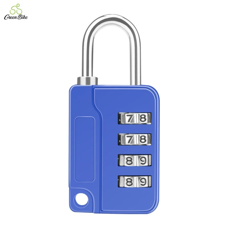 

Bag Password Mini Bicycle Travel Lock Luggage Padlock 3 Digits Combination Zinc Alloy Lock For Bike, Blue/green