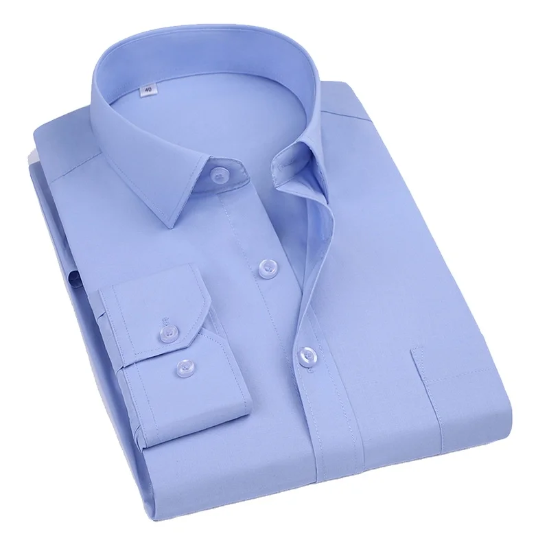 

2021 new men's business shirts, social shirts, slim-fit formal wear, casual solid men's shirts, Picture color