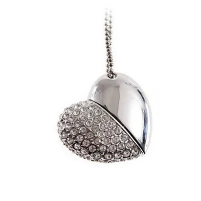usb 64 gb Pendrive diamond usb necklace, Jewelry heart shaped custom usb flash drive necklace - ANKUX.COM