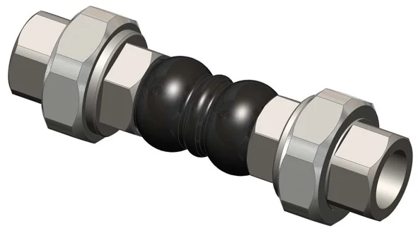 Well sealed pipe floating flange expansion rubber thread joint