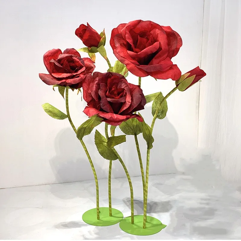 

Giant Large Paper Flower Huge Artificial Giant Silk rose set Big Flowers For Outdoor Indoor Weeding Decoration