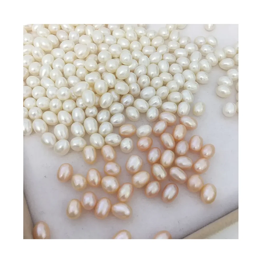 7-11 mm rice nature freshwater pearlloose pearl. AAA quality HALF hole drilled