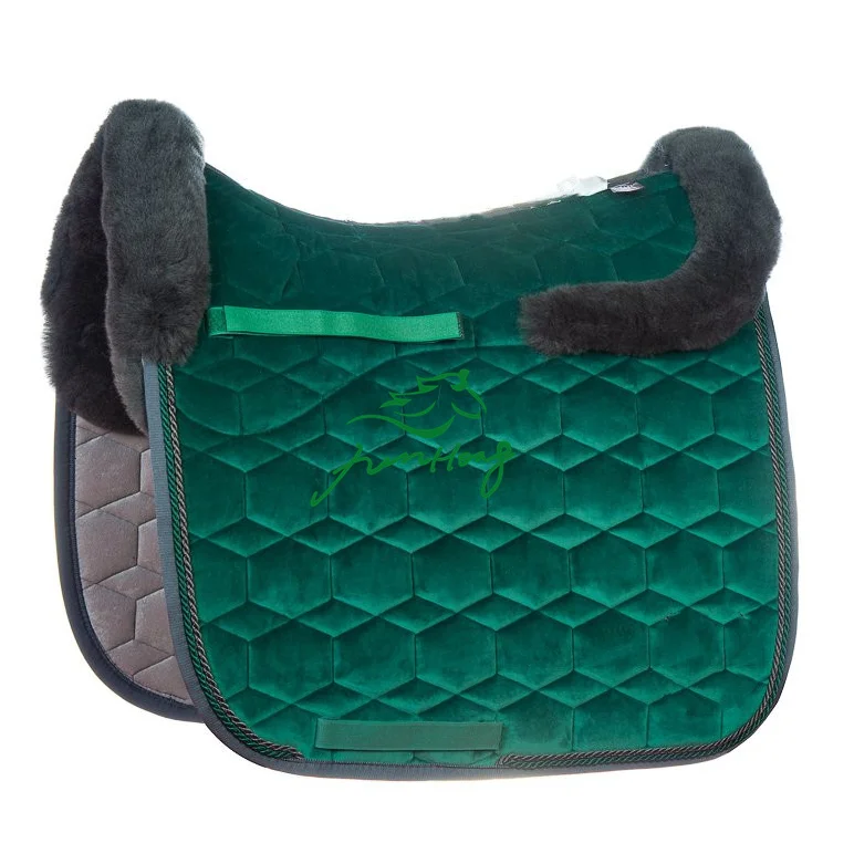 

2021 High Quality lambskin sheepskin saddle pad wholesale Horse Riding Training Show Jumping Saddle cloth, Grey,blue,red,green and customized