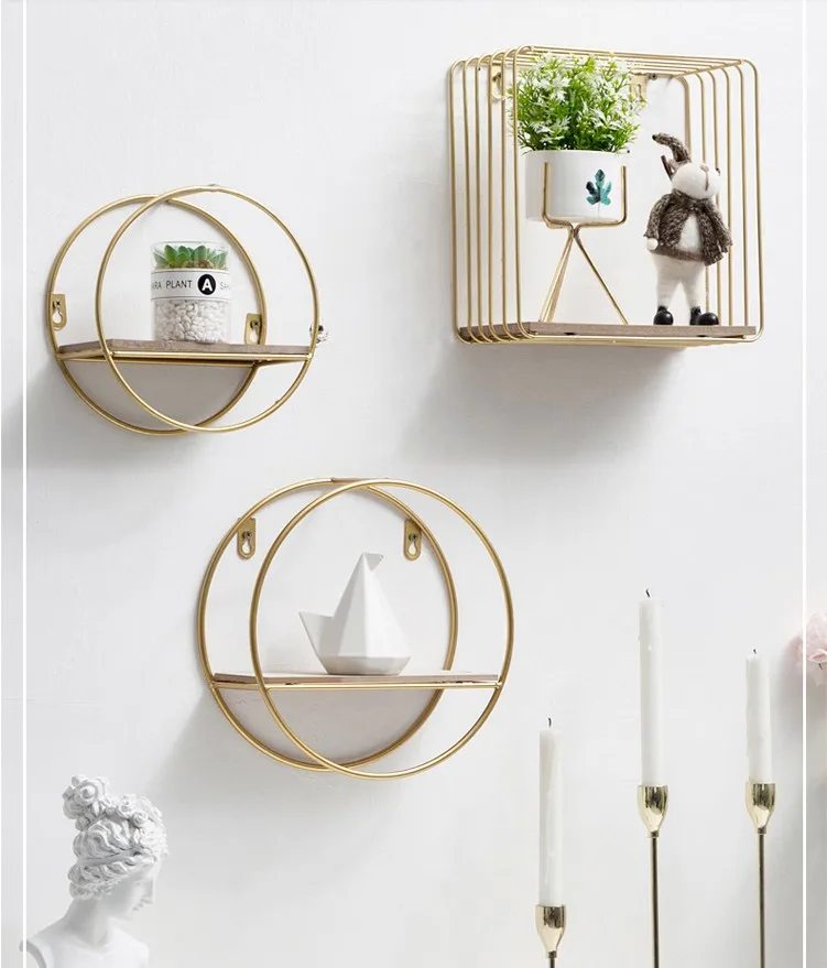 Nordic Style Metal Hanging Wall Mounted Decorate Wall Rack