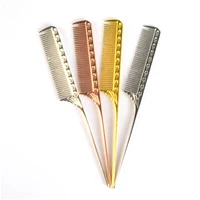 

Heat Resistant Salon Barber Aluminum Metal Pin Hairdressing Haircut Rat Tail Comb For Hair Styling