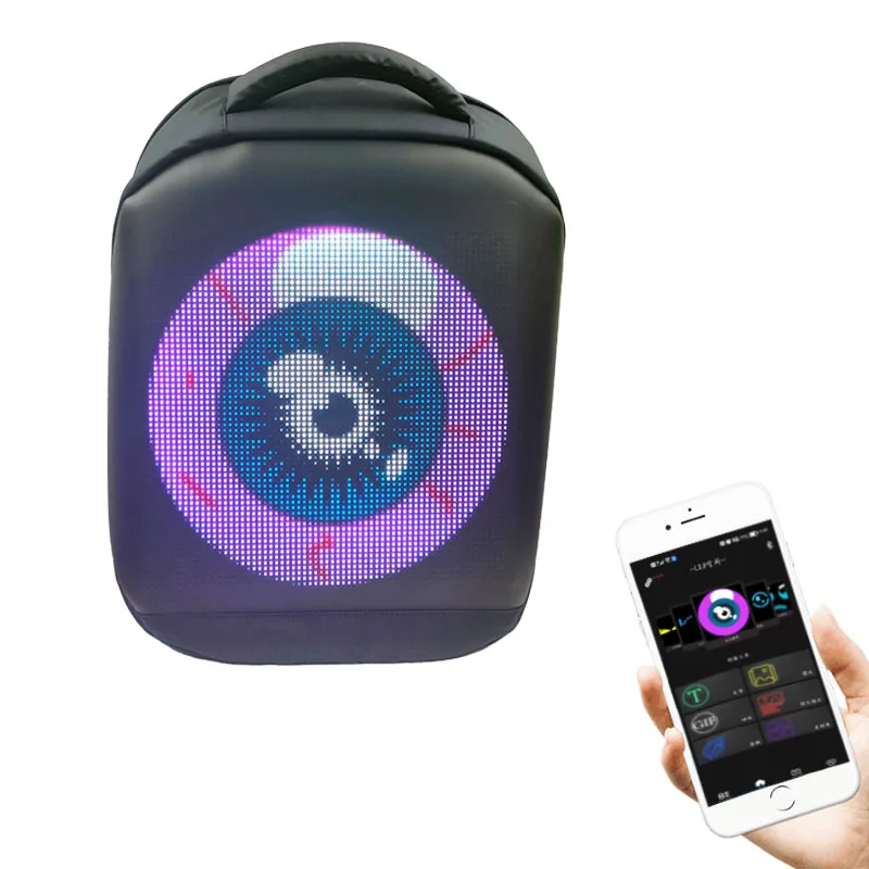 

walking led screen backpack APP controlled led GIF play message outdoor backpack billboard