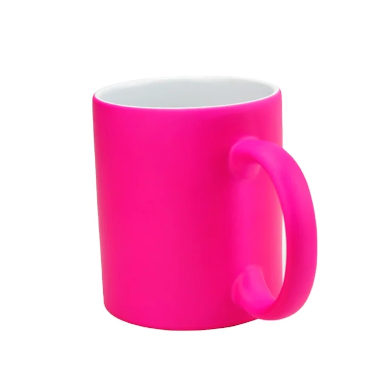 

Hot Selling Cheap Fluorescent Mug Ceramic Mug New Sublimation Coffee Cup Heat Press Mug Prin
