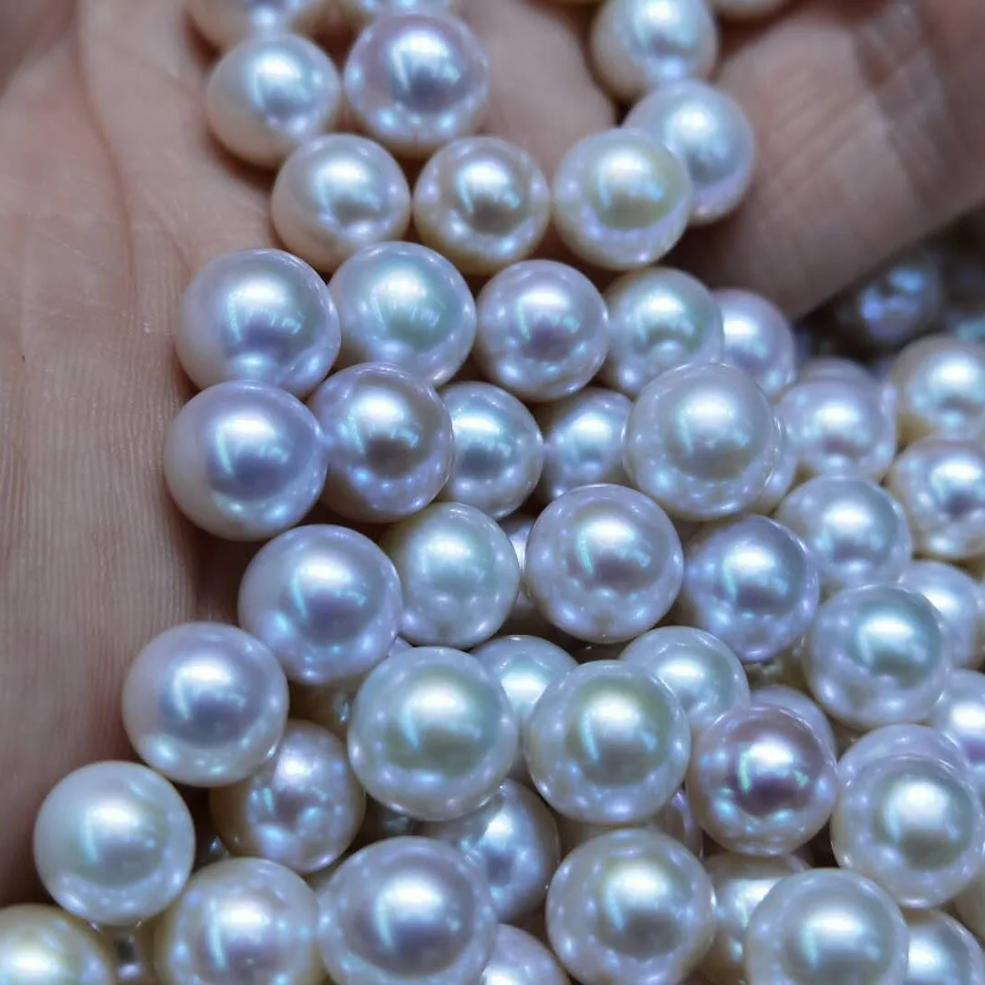

wholesales DIY BEADS7-9 mm AAA high luster perfect round very few flaw 100% nature freshwater pearl with half or no hole