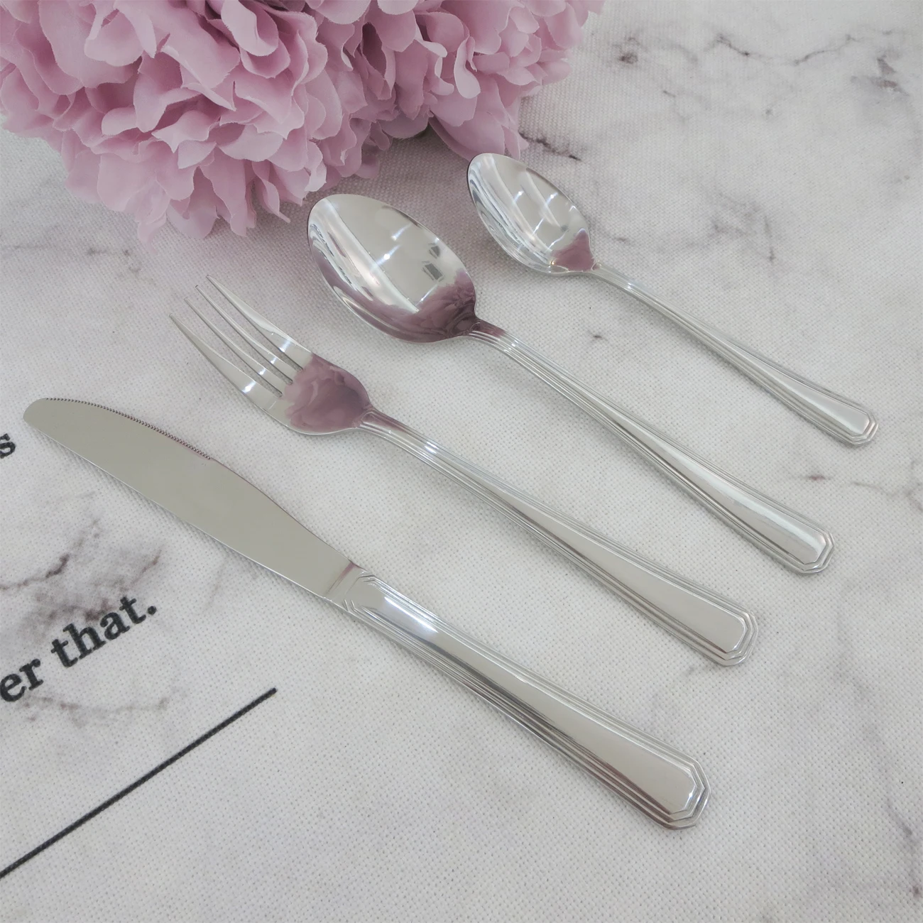 Bulk Bestek Stainless Steel Silverware Knife Spoon Fork Kitchen Restaurant Flatware Set