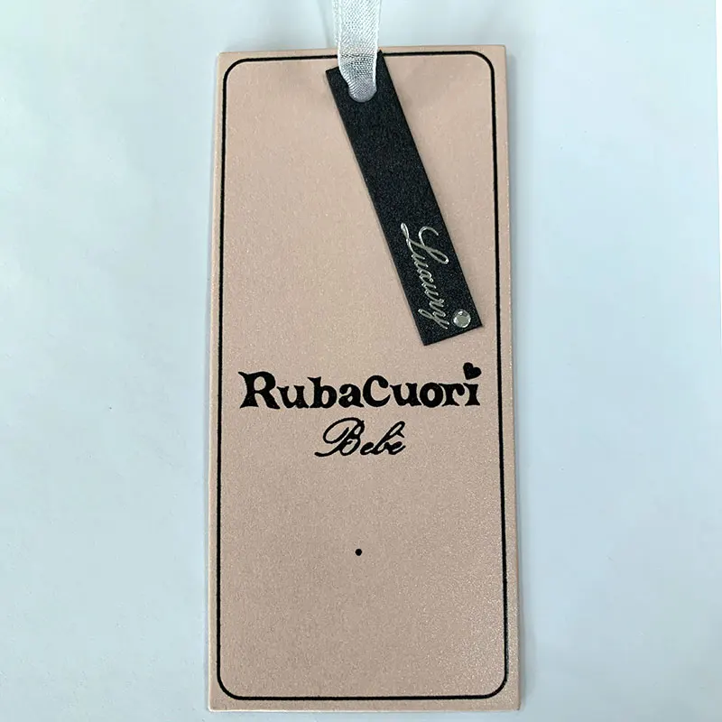 

2023 fashion luxury pink pearl light paper diamond Logo clothing hang tag
