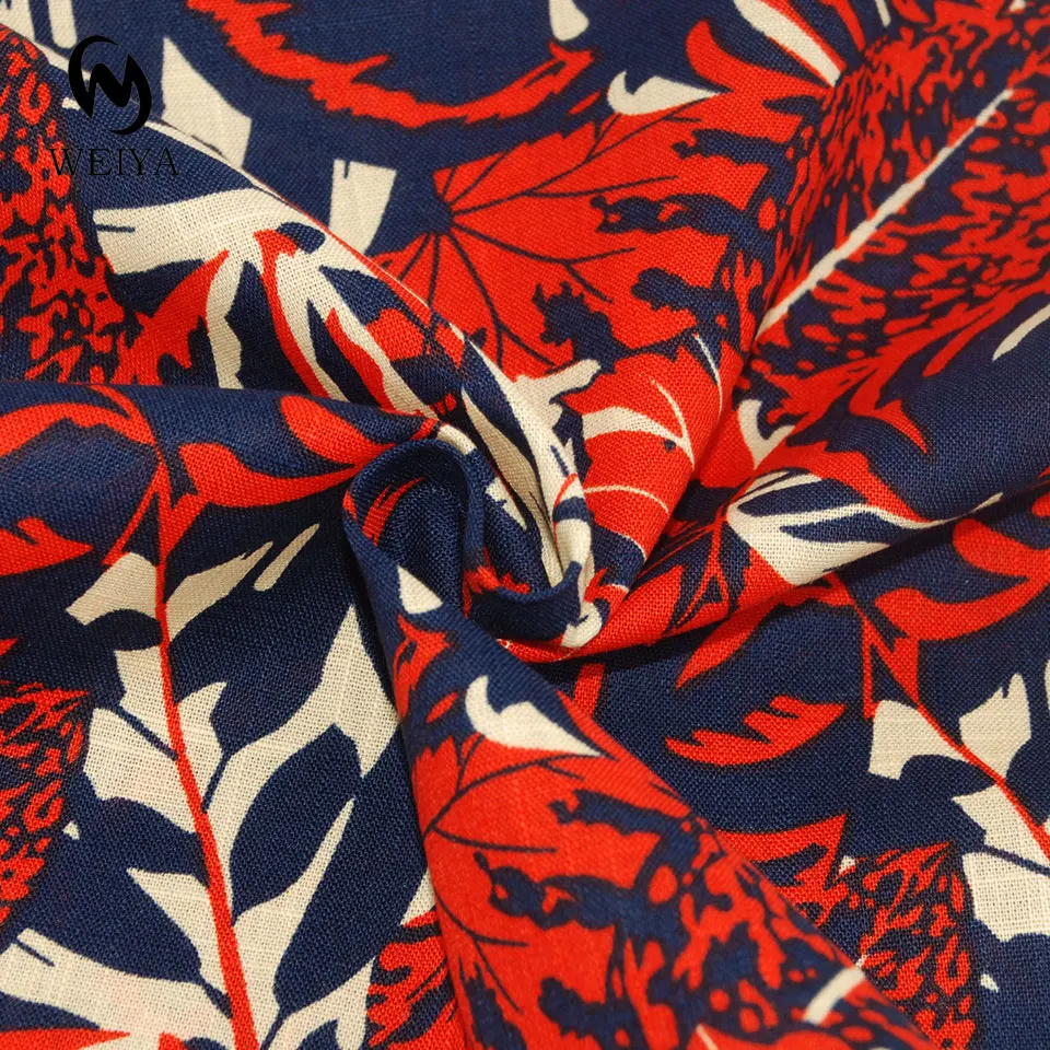 
Professional manufacturer high quality customized island hawaiian cotton print fabric for shirt 