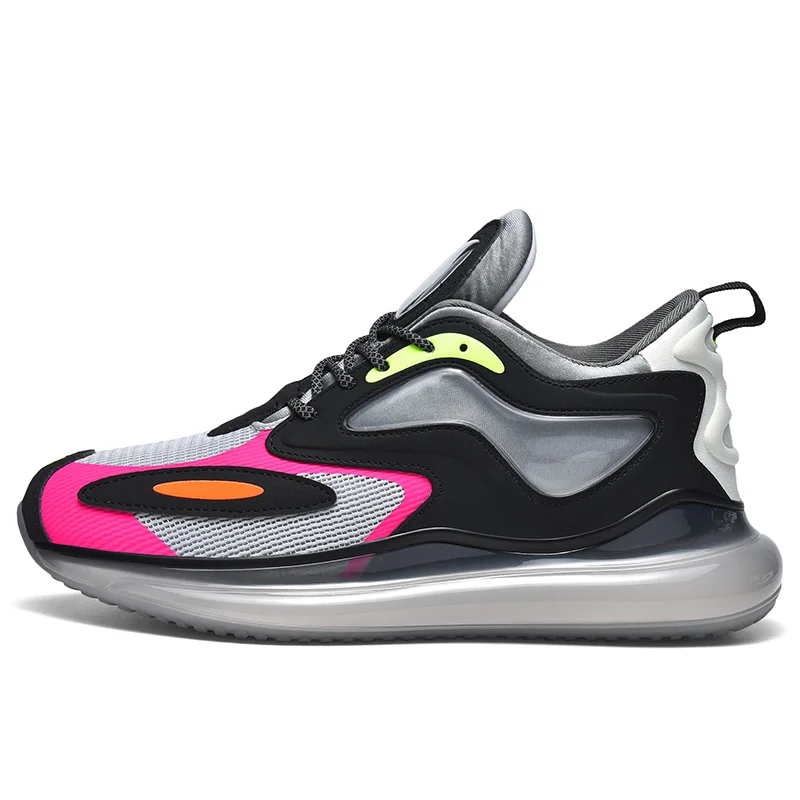 

2021. New Men's sneaker Air Cushion cushioned loafers, Black purple / black / black and white