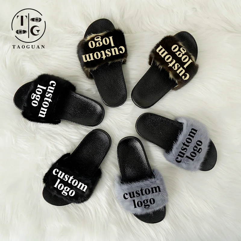 

Luxury designer famous furry ladies high heels real mink fur spike slippers slides loafers flat casual real mink shoe, Customized color