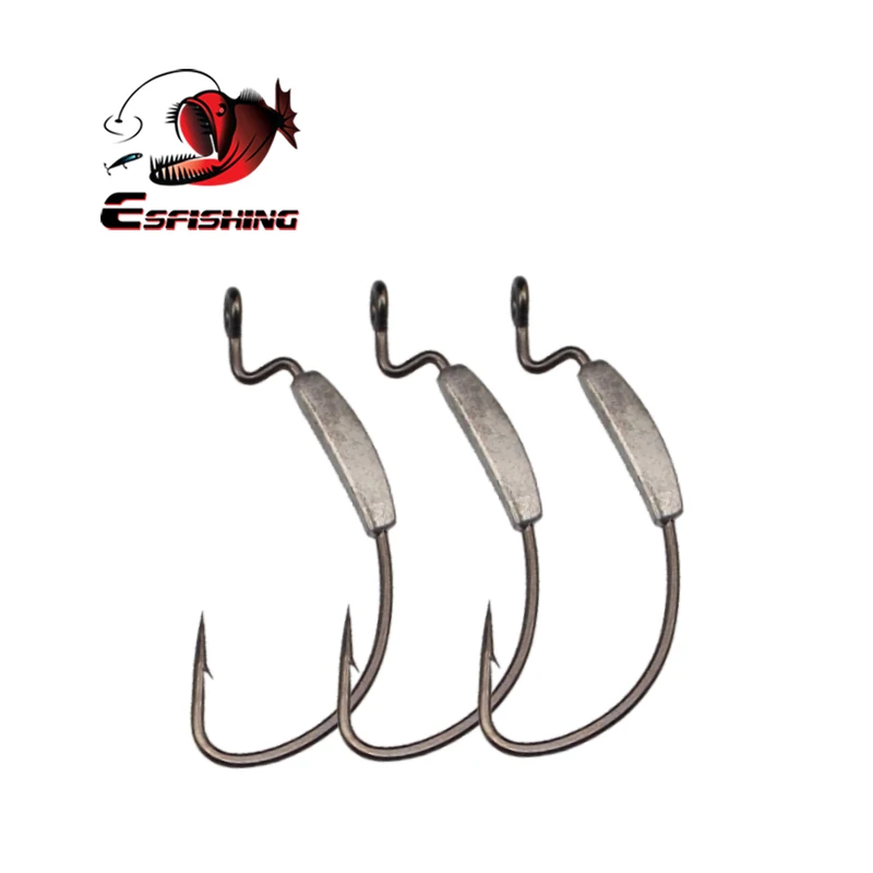 

ESFISHING Fishing Hook Carbon Steel Wide Crank Offset Treble hook For Fishing Lure fishing hooks for saltwater