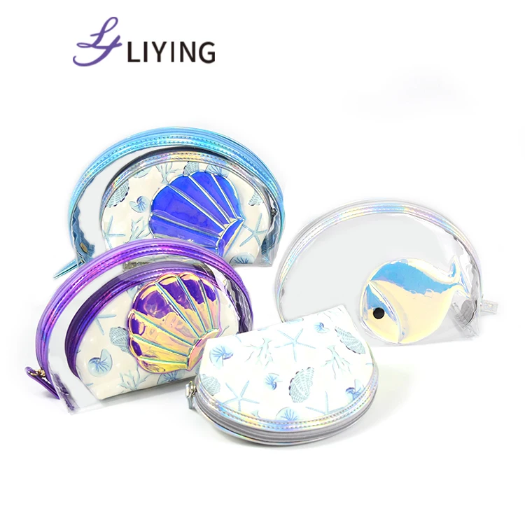 

2Pc Transparent Cosmetic Bag Mermaid Shell Cosmetic Bag