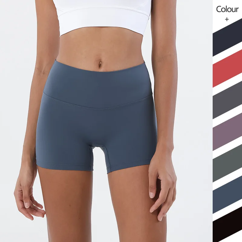 

2021 Double Sided Yoga Shorts Women High Waist Sports Shorts Fitness Gym Workout Running Training Butt Lifting Leggings