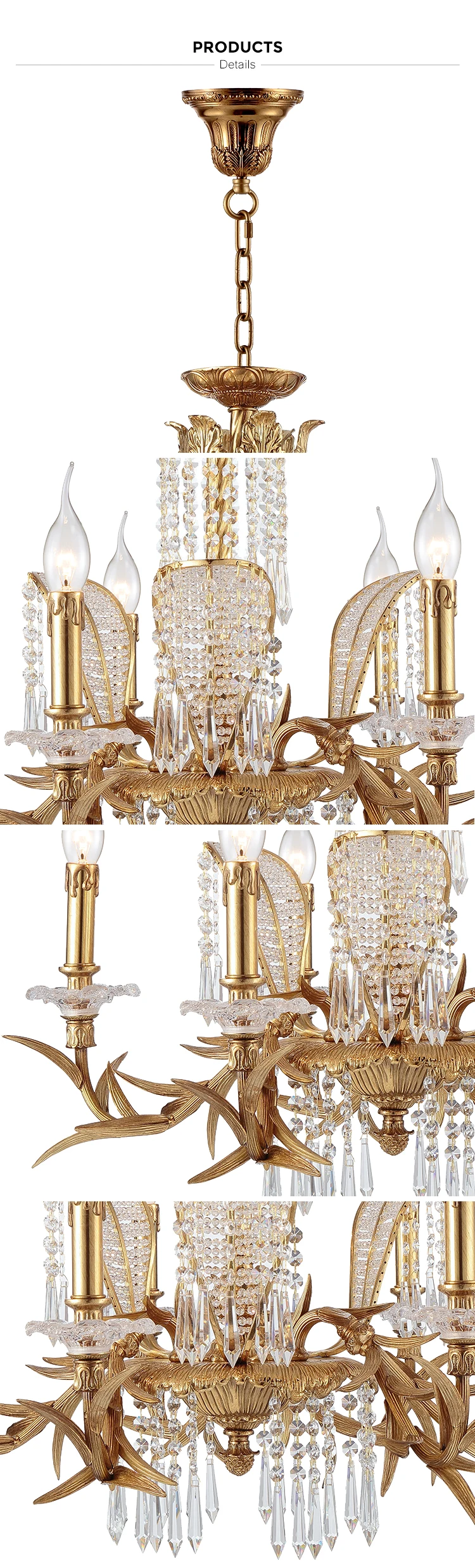 luxury brass leaf kitchen chandeliers