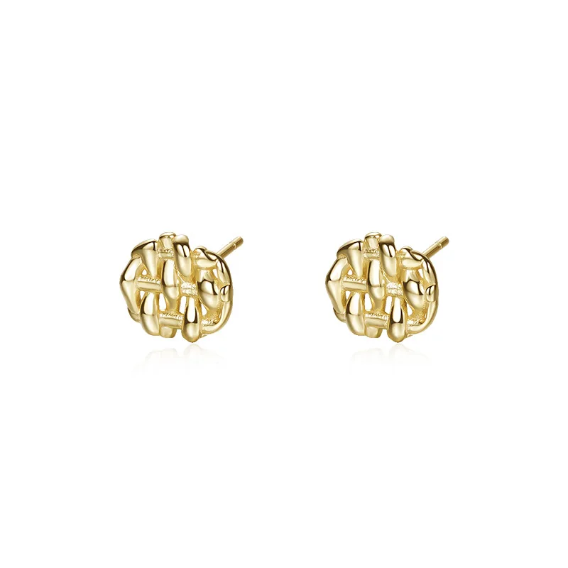 

VIANRLA 925 Sterling Silver Jewelry Minimalist Weave Earrings 18K gold Earrings For Women Free Laser Logo Wholesale
