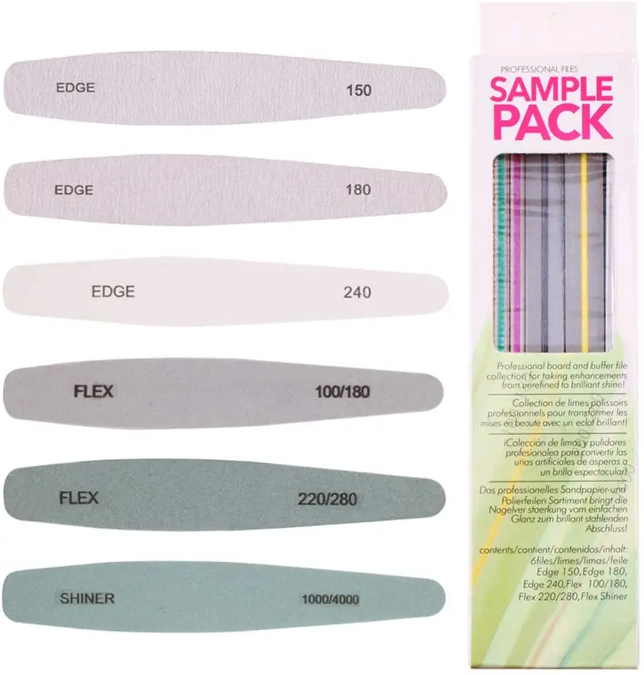 

Professional 6Pcs Washable Double Sided Emery Board Nail Buffer File For Shaping Nails, Colorful