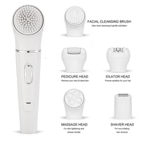 

2019 Hot sell 5 IN 1 Cleansing Brush for Women with Facial Hair Removal Women's Bikini Trimmer Eyebrow Razor electric face brush