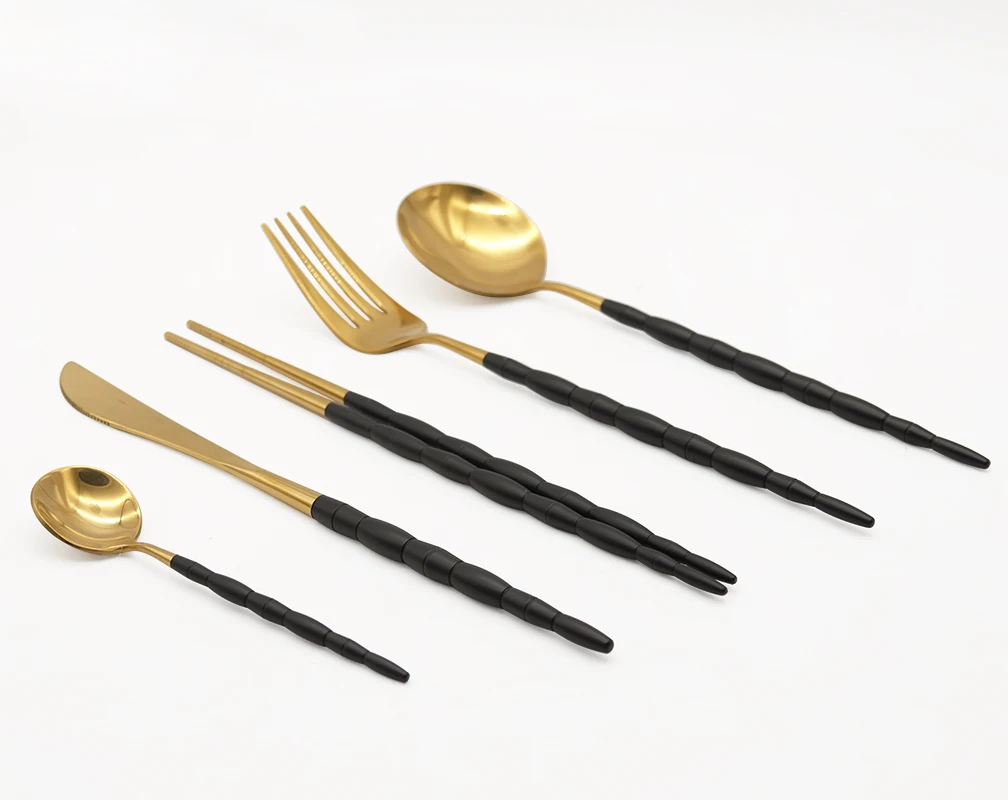 

Modern Luxury Fashionable Classic 18/10 30 Flatware Set Painting Polished Stainless Steel Cutlery Sets for Home Hotel