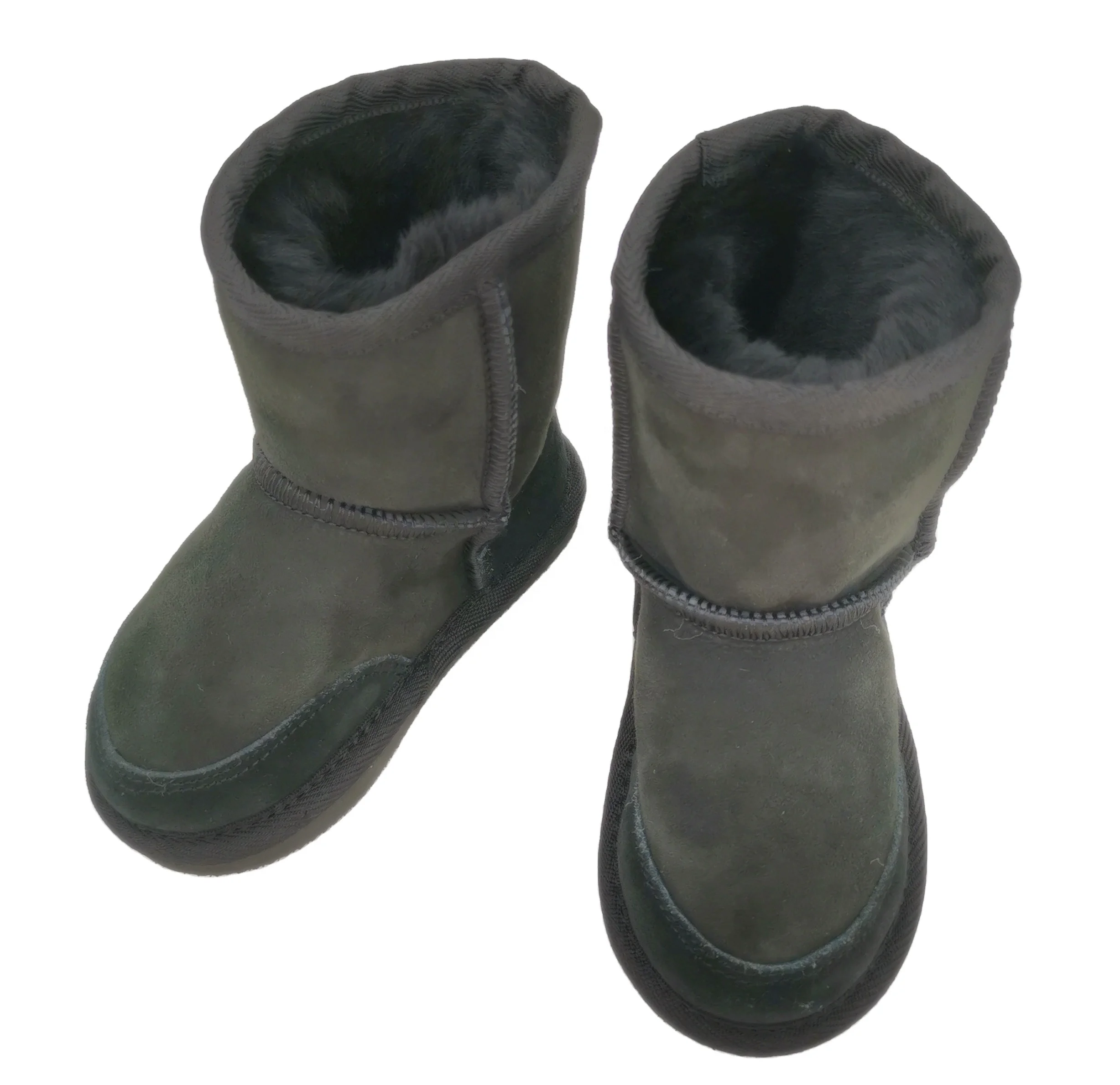 
HQB-KS001 OEM customized premium quality winter thermal classic style genuine sheepskin boots for children. 