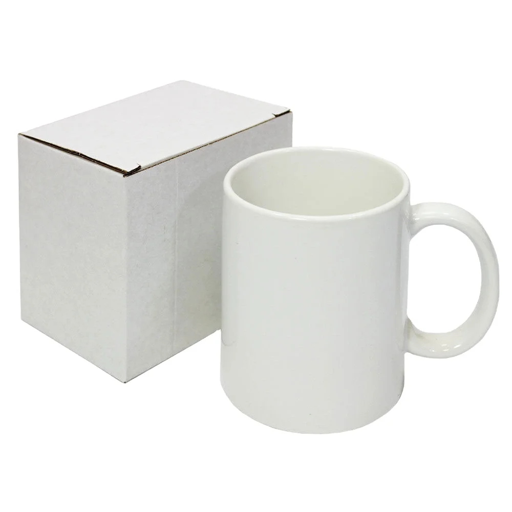

2021 trend 11oz White Sublimation Ceramic cheap coffee mug personalized gift box and logo wholesale free sample, Customized color