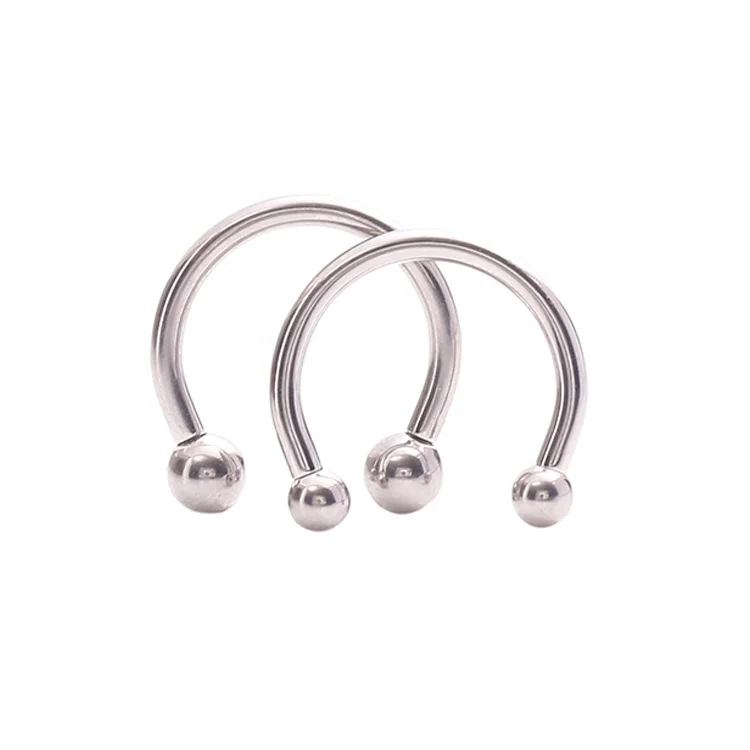 

16G ASTM F136 Titanium Internally Threaded Circular Barbell Horseshoe Ring Horseshoe Piercing, Silver