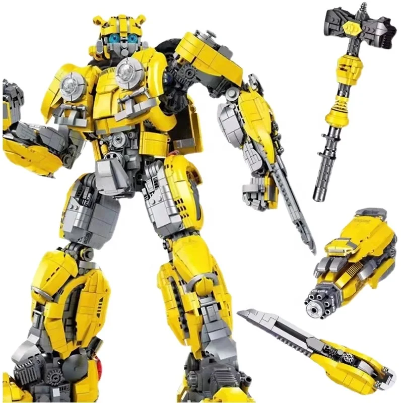 

773 3579pcs/set movie Yellow Super Transformation Giant Robot MOC Model Building Block Brick Model Toy Kid
