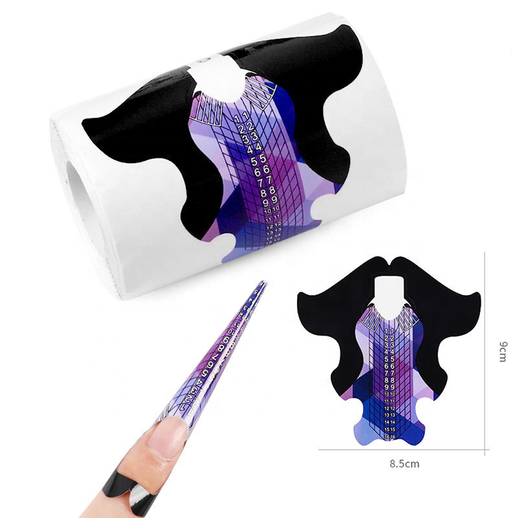 

Long XXL Purple Butterfly Nail Extension Form Nail Gel Paper Form, As per picture