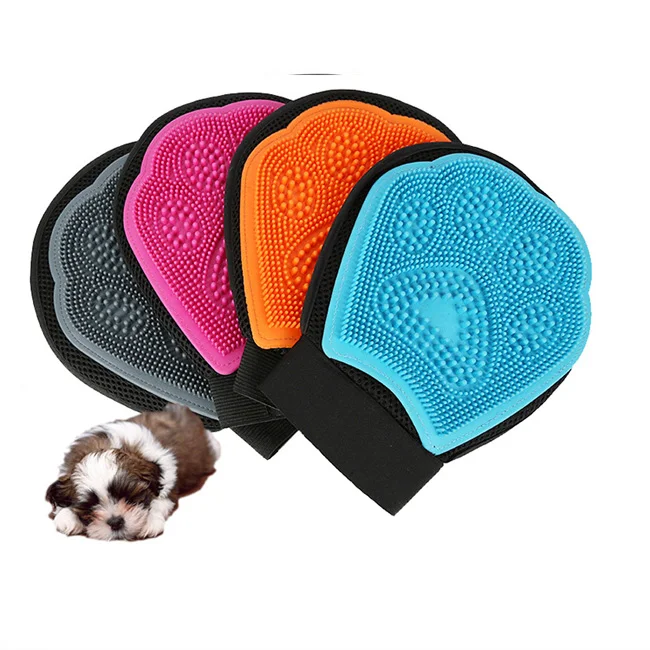 

Dropshipping Cat Dog Remover Mitt Cat Deshedding Brush Perfect Massage And Bathing Hair Removal Pet Grooming Glove