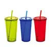 Assorted Colors maximum capacity acrylic tasting 480ml 16oz doubl wall clear plastic tumbler for coffee water milk